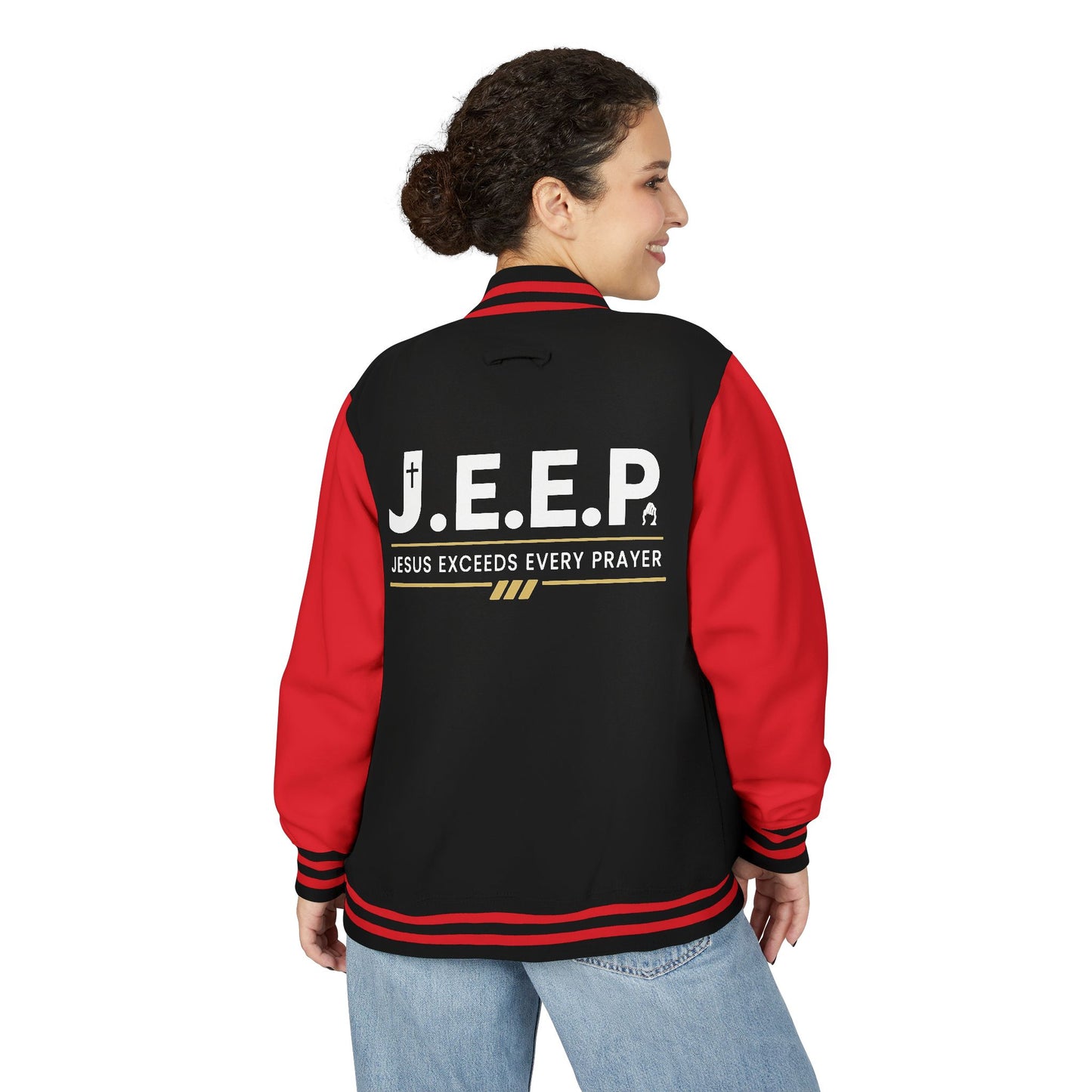 Jesus Exceeds Every Prayer™ Heavyweight Letterman Jacket
